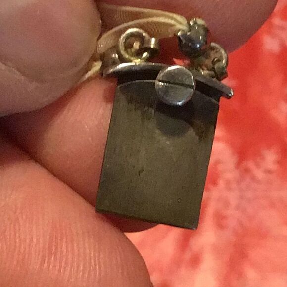 Vintage sterling silver and mother of pearl ribbon chocker necklace - Picture 8 of 8